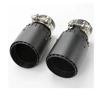 Car Muffler Pipe 1Piece Car Black Exhaust Pipe Tail Throat Aluminum Alloy With Matt Carbon Fiber End Pipes(A-57MM IN 101MM OUT)