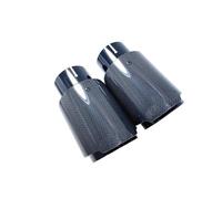 Car Muffler Pipe 1Piece Car Black Stainless Steel Single Exhaust Pipe Glossy Carbon Muffler Tip Universal End Pipes(ID 76MM-OD 101MM)