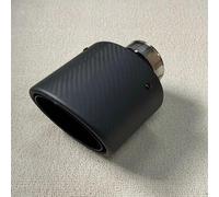 Car Muffler Pipe 1Piece Oval Slanted Matte Carbon Fiber Exhaust Tips Muffler System Universal Black Stainless Muffler Pipes Tailpipe Trims End Pipes(70MM IN 150MM OUT)