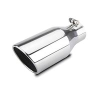 Car Muffler Pipe Car Universal Stainless Steel Diesel Exhaust Muffler Tip Color Rolled End Angle Cut Tail Pipe Trim Rear Muffler Tip Tail(Silver 4-5)