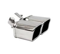 Car Muffler Pipe Universal Car Dual Outlet Car Exhaust Tip Nozzle Stainless Steel Exhaust Tip Muffler Tail Double Pipe Tube Tip Rear Muffler Tip Tail(Square Curved)