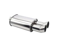 Car Muffler Tip Car Exhaust Muffler Pipes Tailpipe System Racing Sport Mufflers Turbo Sound Boost 63mm Double Inlet Outlet Stainless Steel Exhaust Tailpipe(D)