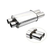 Car Muffler Tip Car Exhaust Muffler Pipes Tailpipe System Racing Sport Mufflers Turbo Sound Boost 63mm Double Inlet Outlet Stainless Steel Exhaust Tailpipe(A)