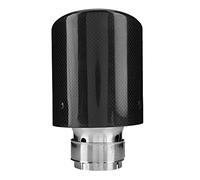 Car Muffler Tip Carbon Fiber Stainless Steel Tail Throat Single Outlet Pipe Tip for Car Modification Enhances Power 54mm Inlet & 101mm Outlet Fits Most Cars
