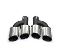 Car Muffler Tip For A4 A5 A6 A7 Up To S4 S5 S6 S7 Exhaust Muffler Tip 58mm Inlet Nozzle 2pieces Car Rear Exhaust Tip Tail Pipe(Silver)