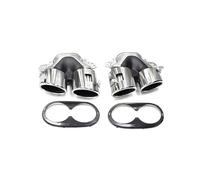Car Muffler Tip For Benz For GLB 180 200 220 Car Rear Exhaust Pipe Upgrade For GLB A35 Bumper Four Outlet Muffler Tailpipe Tail Pipe(Silver)