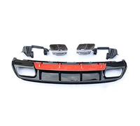 Car Muffler Tip For BENZ W176 A Class A180 A200 A250 Sport Edition With Stainless Steel Exhaust Tips 15-17 A45 For AMG ABS Rear Diffuser Bumper Exhaust Tailpipe(Red)