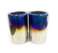 Car Muffler Tip For BMW Series 3 E30 E36 E46 E90 E91 E92 E93 F30 F31 F34 2pieces Car Exhaust Rear Muffler Tail Tip End Pipe Cover Tail Pipe(Flat Blue)
