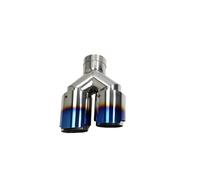 Car Mufflers Pipe Universal Car Exhaust Dual Tips Burnt Blue Double-layer Muffler Tail Pipe Exhaust Pipe Stainless Steel Exhaust Pipes(Right in63-out89)