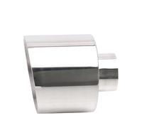 Car Mufflers Pipe Universal Car Exhaust End Tip Interface 63/76mm Outlet 127mm Muffler Tail Pipe Nozzle Stainless Steel Exhaust Pipes(Silver-63-127mm)