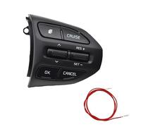 Car Multi-Function Steering Wheel Control Switch Steering Wheel Button Cruise Control Volume Switch with Red LineFit for KIA K2 Rio 2017 2018 2019 Rio 4 X LINE(K2 CL D Wire Redline)