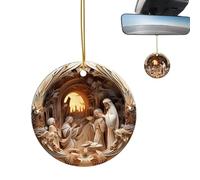 Car Nativity Scene Ornament Nativity Scene Acrylic Nativity Scene Flat Sign Easter Theme Acrylic Decorative Sign for Home School Church Door