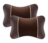 Car Neck Pillow for Fiat 500X 2014-, PU Leather Neck Support Car Seat Pillow with Removable Cover for Passenger or Driver,Brown