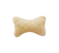 Car Neck Pillow Winter Cotton Seat Headrest Universal Car Neckrest Support Breathable Fabric Cover Relieve Soreness for Travel(Beige)