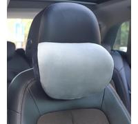 Car Neck Pillow with Memory Foam and Breathable Fabric Ergonomic Shape Designed for Headrest Integration (Gray)