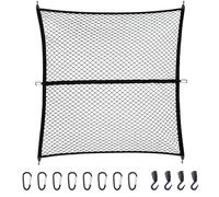 Car Nets Truck Cargo Net For Pickup Trucks SUV Van Highly Elastic Double Layer Mesh Organizer With Storage Bag Stretchable Foldable Net Car Cargo Net(Monolayer)