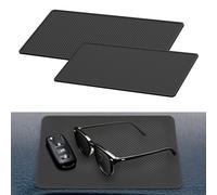 Car Non-Slip Dash Mat 2 Pcs Anti-Slip Rubber Silicone Heat-Resistant Fixing Pad for Car Dashboard, Mobile Phone, Sunglasses, Keys (27 x 15, 18 x 13 cm)
