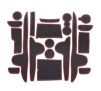 Car Non-Slip Door Groove Mats For Hyundai For Santa Fe 2019-2020 Gate Slot Pad Water Cup Mat Silicone Cusion waterproof Mats(Rosso)