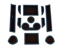 Car Non-Slip Door Groove Mats For Mitsubishi ASX 2012-2018 Gate Slot Pad Water Cup Mat Silicone Cusion waterproof Mats(Blu)