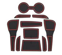 Car Non-Slip Mats for MAZDA 2 2014-2016,Car Gate Slot Cup Mat Center Console LinerCar Accessories Interior,B-Red