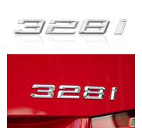 Car Number Number Letters Word Boot Emblems ABS Badge Sticker Letter Trunk Lid Compatible with BMW 3 Series 328i Decoration Accessories (White)