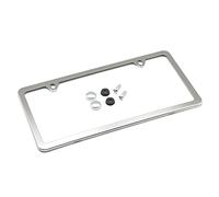 Car Number Plate Surround Holder American-Style US License Plate Frame License Plate Frame US Regulations Laser Marking License Plate (Color : Silver)