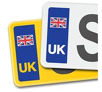 Car Number Plate Vinyl Stickers - Durable UK Union Jack Flag and United Kingdom EU Design - Ideal UK Car Stickers for European Travel - Weather-Resistant, Easy-to-Apply Decals