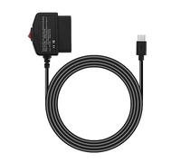 Car OBD Power Cable for Dash Camera 24 Hours Surveillance/ACC Mode with Switch Button USB C Port Power Adapter Charger Cable 3.5m/11.5ft Cable Length