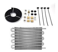 Car Oil Cooler Radiator, Universal Car 8 Row 254mm/10in Remote Transmission Oil Cooler Kit Aluminum alloy Material Auto-Manual Radiator Converter