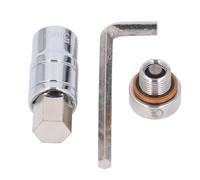 Car Oil Drain Plug Screw M14x1.25, Stainless Steel Oil Pan Drain Plug with Extended Head and Wrench, Piggyback Design for Repairing Slipped Oil Pan Threads, Automotive Replacement