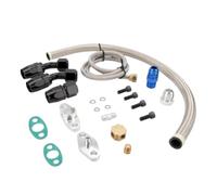 Car Oil Feed and Return Drain Line Hose Kit for T3 T4 T6 GT45 T04E T66 Turbocharger(Silver)