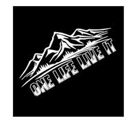 Car One Life Live It Mountain Sticker for Camper Van Motorhome RV Decoration Vinyl Decor Decal Accessories Car Sticker(White)
