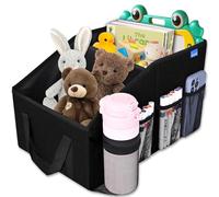 Car Organiser- Car Seat Organiser for Front Seat Back Seat Between Seats, Car Storage Organiser for Kids with Multi- Pockets, Car Organisers and Storage, Adjustable Dividers(Black)