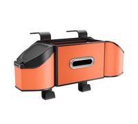 Car Organizer Hanging Storage Box for Audi A2 8Z Advance/High-Tech/Style/ColourStorm/S line Sport/Xtend 2000-2005, Tissue Box Cup Holder Large Capacity Leather Car Seat Organiser,Orange