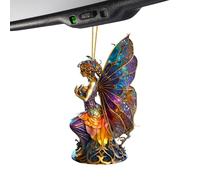 Car Ornaments for Rear View Mirror | Witch Rearview Mirror Charm - 2D Acrylic Fun Witch Ornament for Halloween Women Men Truck Vehicle Window