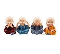 Car Ornaments Resin Car Accessories Car Interior Decoration Ornaments Four No Little Monks No Evil See No Evil Speak No Evil Do No Evil Statue