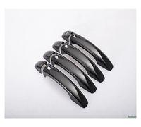 Car Outer Door Handle Car Exterior Handle For A4 B8 Q5 Q3 Glossy Black Chrome Car Door Handle Cover Trim Sticker Auto Accessories Styling(Black handle)