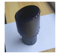 Car Outlet 1Pcs Car Modification Black Exhaust Pipe Tail Throat Stainless Steel Tip With Matt Carbon Fiber Muffler Silencer(76mm-89mm)