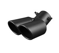 Car Outlet 63MM Inlet Double Tube Curved Tailpipe Muffler Tip Stainless Steel Dual Trim ModifiedCar Rear Tail Throat Liner Silencer(Black sand)