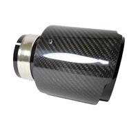 Car Outlet Car Universal Single Exhaust Tips Black Stainless Pipe Twill Glossy Carbon Fiber Tail End Muffler Tailpipe Silencer(54MM IN 89MM OUT)