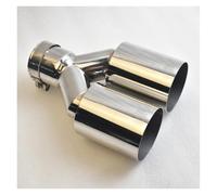 Car Outlet Dual Exhaust 2.5"63mm Tip 3 Inch Inlet 3" Outlet 9.5" Long Tail Pipe Double Wall Polished 304 Stainless Steel Silencer(IN57-OUT89mm)