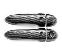 Car Outside Door Handle Cap For 500X 2016 2017 2018 2019 2020 2021 2022 2023 Single Hole Dual Smart Door Handle Cover Decorative Anti-Scratch Protector Accessories(2 Doors Carbon Fiber Pattern)