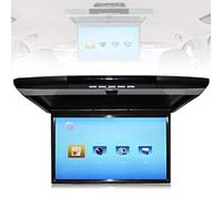 Car Overhead Flip-Down Monitor,17.3 Inch 16:9 Ultra-thin Digital TFT Screen 1080P Video Car Overhead Player Roof Mounted Monitor HDMI USB SD Port IR and FM,Black