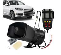 Car PA Speaker - 12V 100W Warning Horn Speaker With 7 Loud Sounds, Portable Car Siren, Megaphone System, Microphone Included, Alert Device | Ideal For Vehicles Trucks SUVs And Outdoor Use