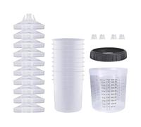 Car Paint Mixing Cup - Paint Sprayer Mixing Cups, Paint Measuring Cups, Pack of 10 Car Paint Spray Cups with Clear Scale, Paint Measuring Cup with Lid, Paint Spray Cup Inserts for Paint