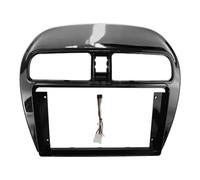 Car Panel Decorative Cover, For Mitsubishi, For Attrage, For Mirage, For Spacestar 2012-2018 9Inch 2 Din Car Radio Frame Fascia Dash Kit DVD Radio Panel Stereo Cover (Piano black cable)