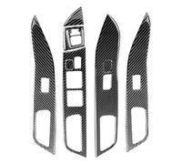 Car Panel Frame Cover For Mitsubishi For Lancer For EVO X MR 2008 2009 2010 2011 2012 2013 2014 2015 LHD 9Pcs Carbon Fiber Car Window Lift Switch Panel Cover Frame Cover Trim