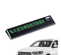 Car Parking Number Plate - Luminous Digital Phone Number Sign | Temporary Parking Card, Waterproof Accessory | Easy To Change, Prevents Lost Trouble, Black Or White