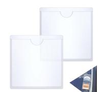 Car Parking Permit Holder 2-Pack - Clear, Adhesive-Free Reusable Holders for Windscreen | Parking Pass, Season Ticket, Visitor Badge Display | Easy Insert/Remove | No Residue