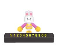 Car Parking Phone Number Plate | Glowing Dashboard Ornament - Bunny Design Temporary Phone Number Card | for Vehicle Automotive SUV Truck Interior